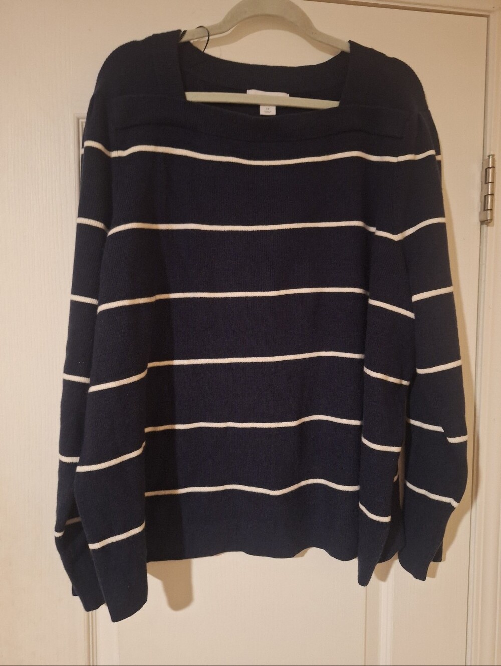 Striped Navy and White Womens‎ Sweater - Classic Crew